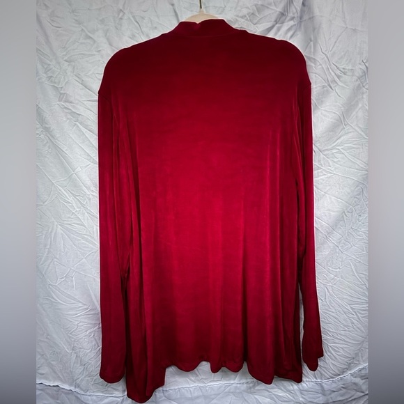 Citi Knit Vintage Red Liquid Knit Women's Cardigan sz L - Picture 5 of 6